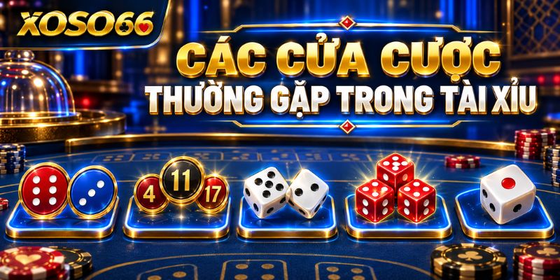 Tài Xỉu XOSO66 – Hiểu Luật, Cửa Cược Và Cách Đọc Kết Quả 3 Các cửa cược thường gặp trong Tài Xỉu